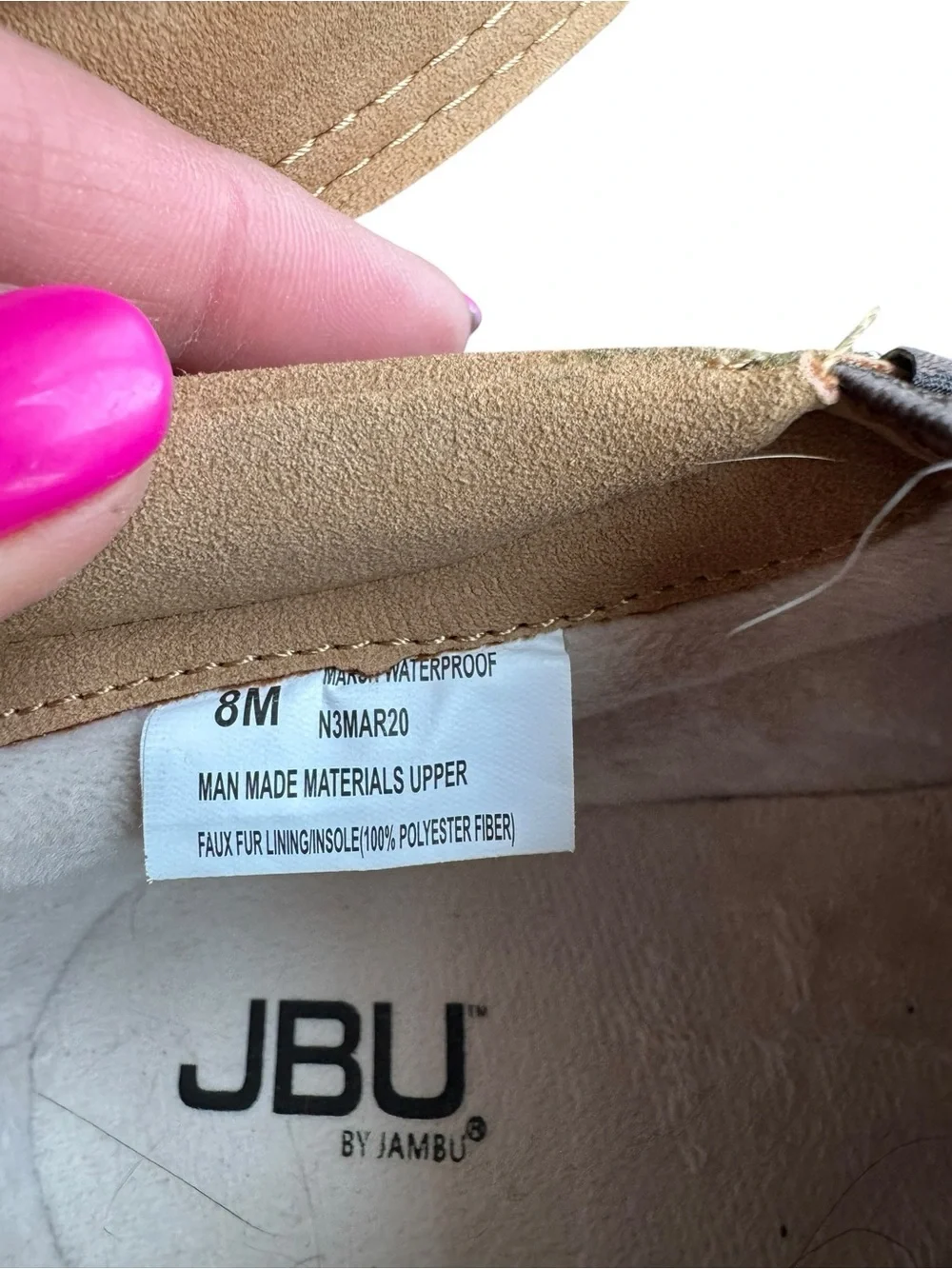 JBU by Jambu Men’s Waterproof Duck Shoes Faux Fur Slip On Rain Shoes Sz 8 - Picture 6 of 6